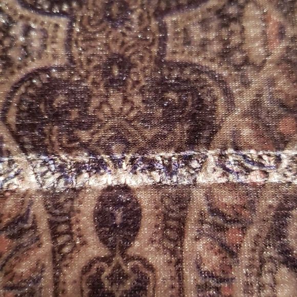 One World Velour & Polyester Boho V-Neck Shirt S - Picture 7 of 15